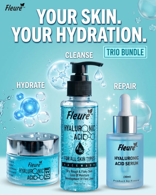 Fleuré Hyaluronic Bundle with Face Wash, Serum and Gel