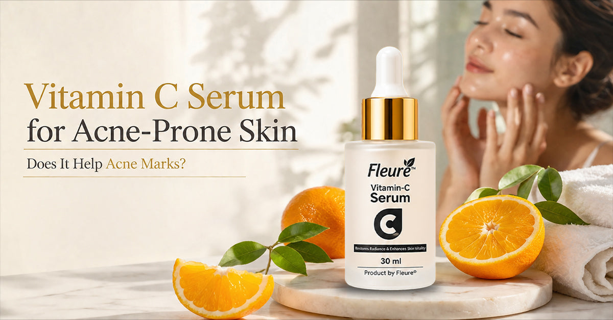 Vitamin C is most useful for brown or grey marks left after a pimple heals. Results take time, and daily sunscreen is essential. True acne scars usually need professional treatment.
