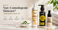 Non-comedogenic skincare products including cleanser, moisturizer and sunscreen for clearer skin
