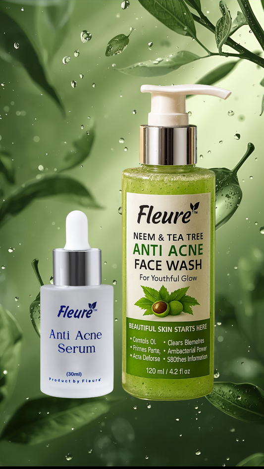 ✨ Fleure Anti Acne Kit 🌿💧✨ (Anti-Acne Serum + Anti-Acne Face Wash)