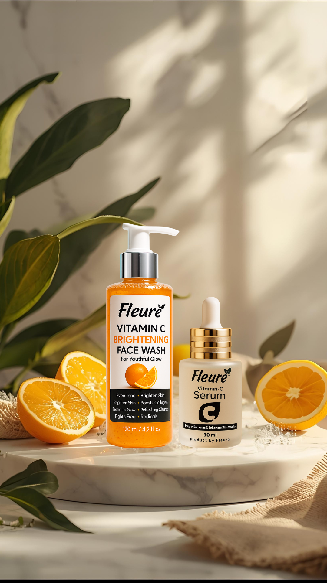 🌟 Fleuré Vitamin C Glow Kit (Serum + Face Wash)