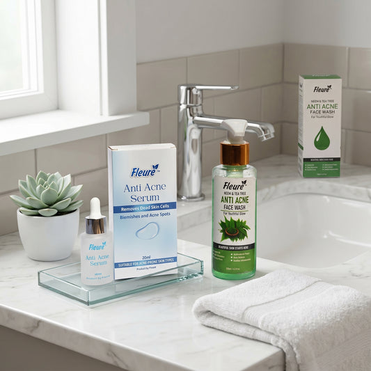 ✨ Fleure Anti Acne Kit 🌿💧✨ (Anti-Acne Serum + Anti-Acne Face Wash)