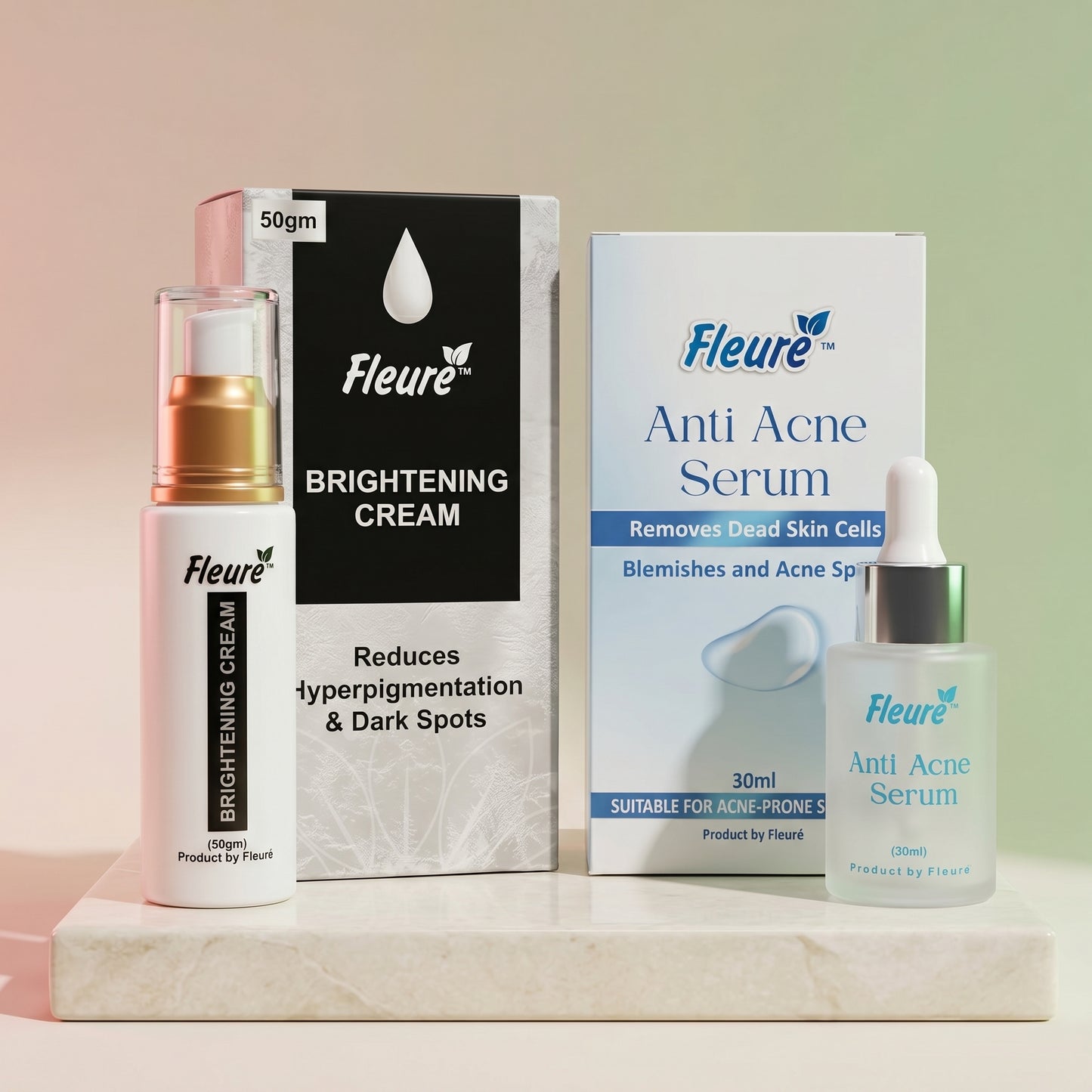 Acne & Brightening Cream DUO (brightening cream + anti acne serum)