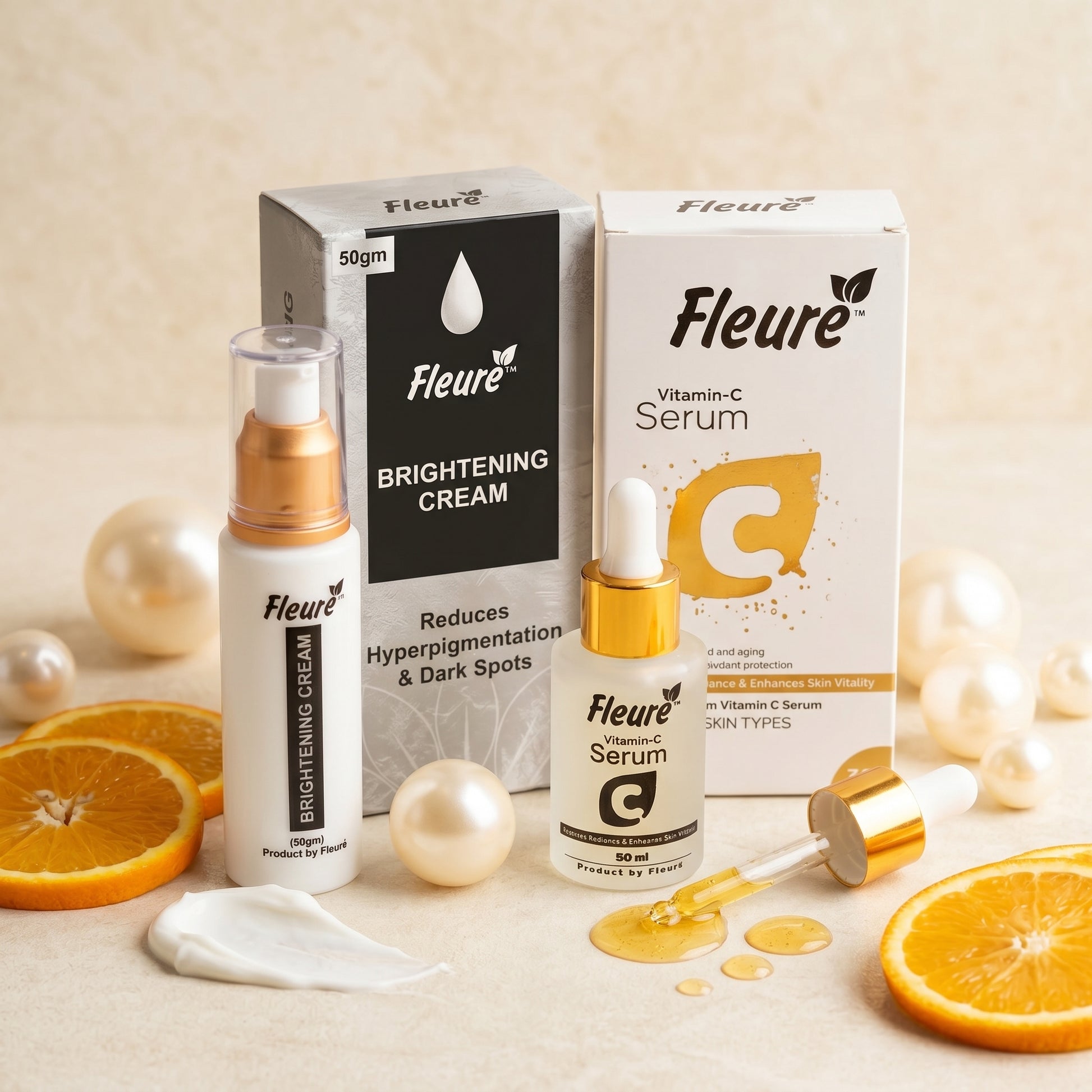 Fleuré Vitamin C Glow Bundle Pakistan for dull skin, uneven tone and face brightening