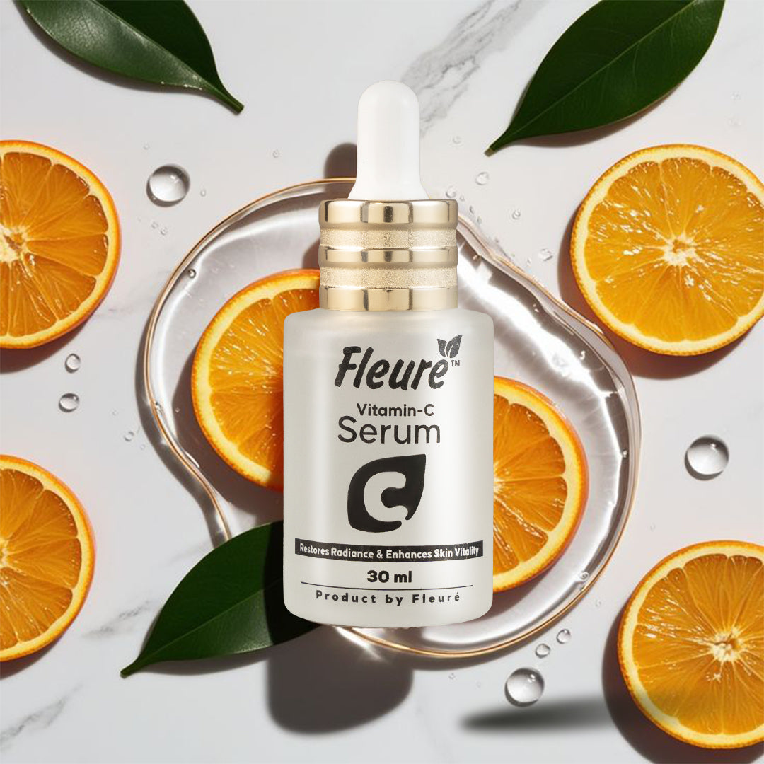 Fleuré Vitamin C Serum with Alpha Arbutin and Ferulic Acid. The best vitamin C serum for pigmentation and glowing skin