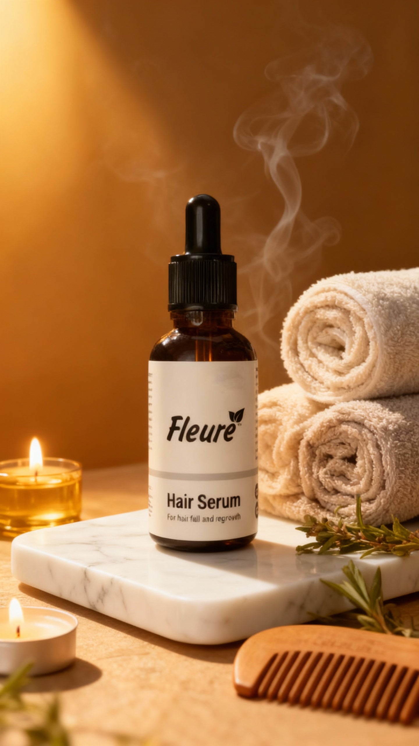 Fleuré hair regrowth spray - clinically proven hair fall serum with high-strength active complex
