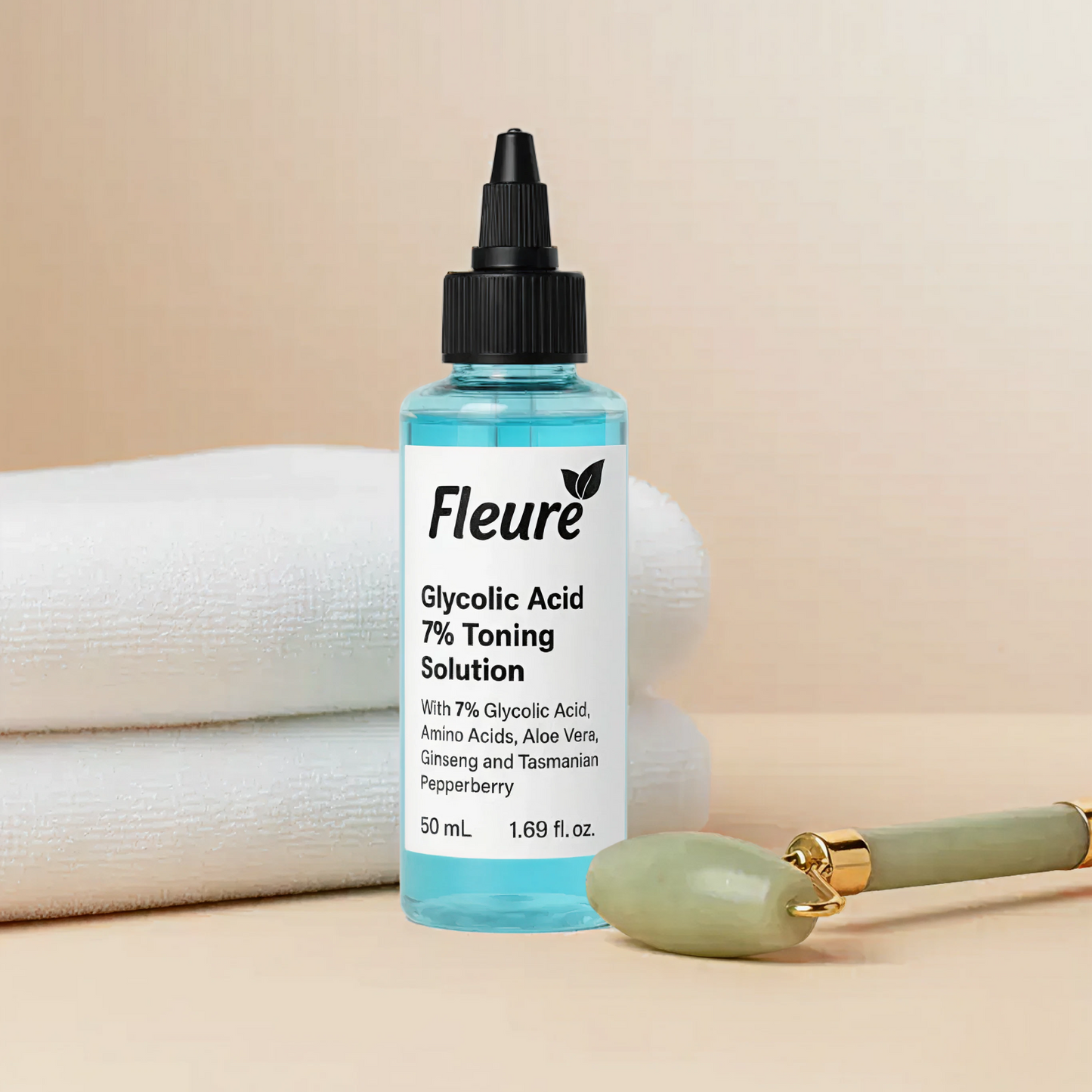 Glycolic Acid 7% Toning Solution by Fleuré, safe for daily PM skincare routine
