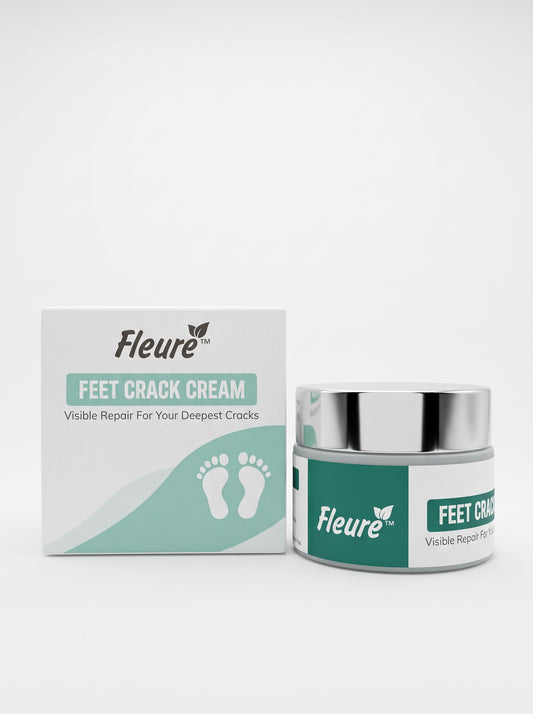 Fleuré Feet Crack Cream — jar and box, product shot on white