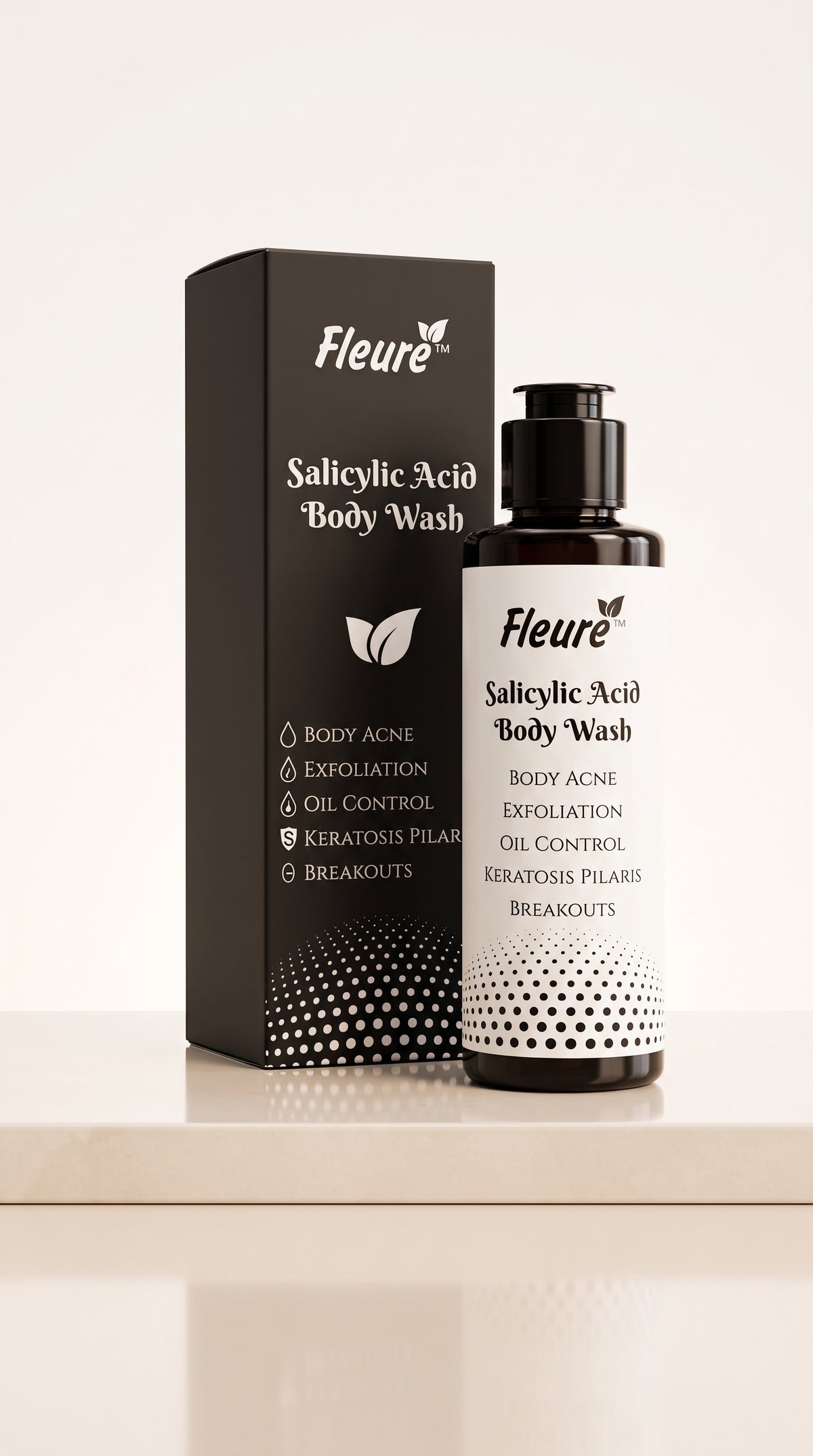 Fleuré Salicylic Acid Body Wash — skin-smoothing formula