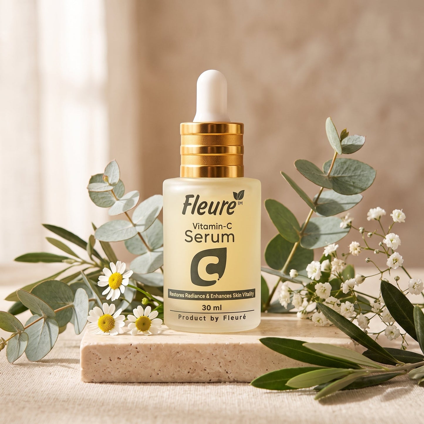 Fleuré Vitamin C Serum 30ml — plant-based skincare for glowing skin